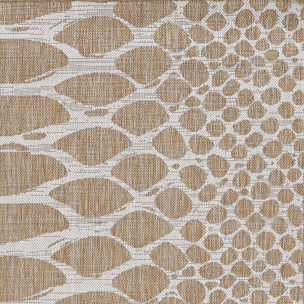 HomeRoots 8' Ivory Abstract Area Rug - Stylish Indoor Outdoor Design, Durable Comfort & Easy Care for Any Space 8' Round 375251