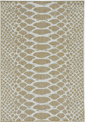 HomeRoots 8' Ivory Abstract Area Rug - Stylish Indoor Outdoor Design, Durable Comfort & Easy Care for Any Space 8' Round 375251