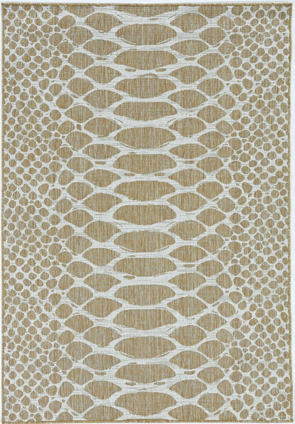 HomeRoots 8' Ivory Abstract Area Rug - Stylish Indoor Outdoor Design, Durable Comfort & Easy Care for Any Space 8' Round 375251