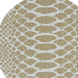 HomeRoots 8' Ivory Abstract Area Rug - Stylish Indoor Outdoor Design, Durable Comfort & Easy Care for Any Space 8' Round 375251