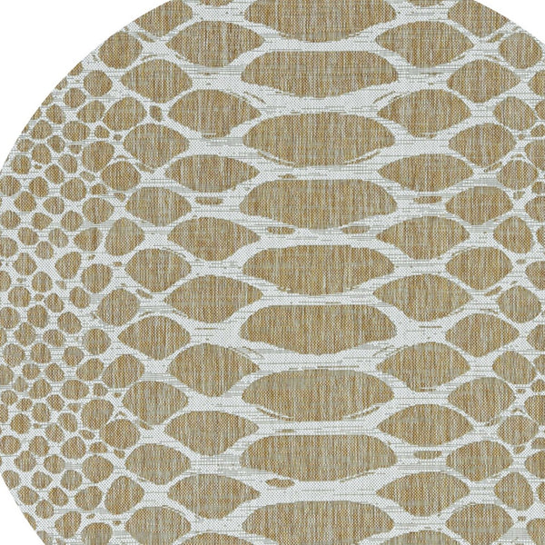 HomeRoots 8' Ivory Abstract Area Rug - Stylish Indoor Outdoor Design, Durable Comfort & Easy Care for Any Space 8' Round 375251