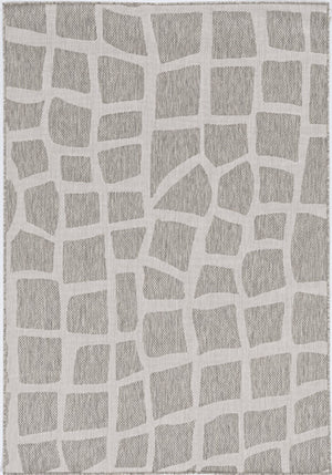 HomeRoots 5' Gray Abstract Area Rug for Indoor & Outdoor Use - Stylish, Durable, and Easy to Clean Design 5' x 8' 375254