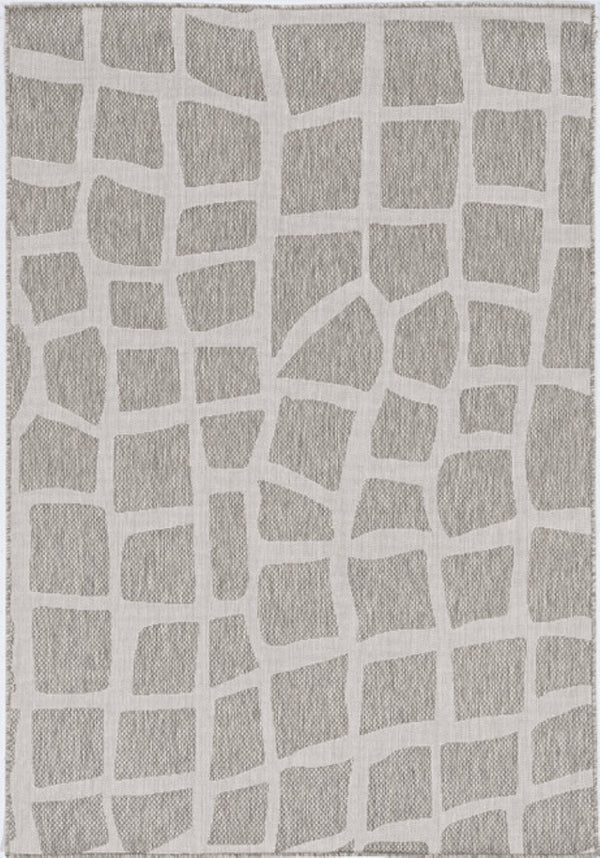 HomeRoots 5' Gray Abstract Area Rug for Indoor & Outdoor Use - Stylish, Durable, and Easy to Clean Design 5' x 8' 375254