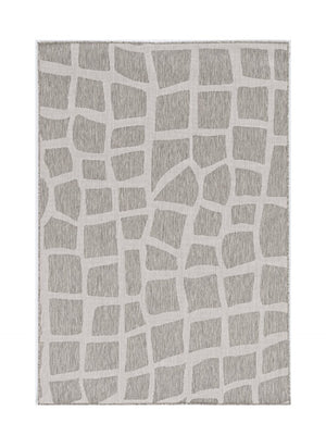 HomeRoots 5' Gray Abstract Area Rug for Indoor & Outdoor Use - Stylish, Durable, and Easy to Clean Design 5' x 8' 375254