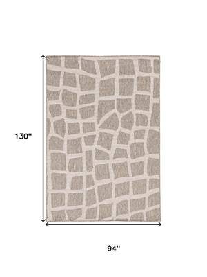 HomeRoots 8' Gray and Ivory Cobblestone Area Rug - Stylish, Durable Design Perfect for Busy Homes and Families 8' X 11' 375255
