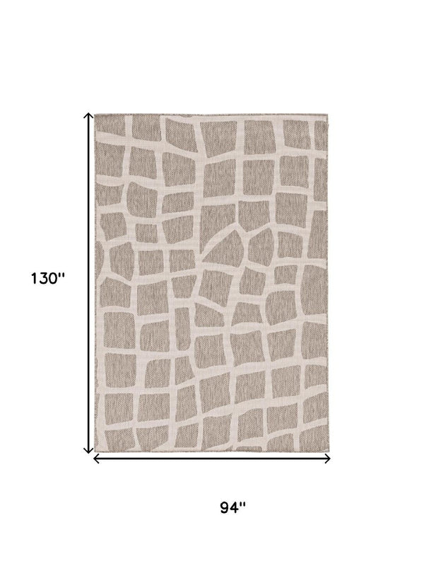 HomeRoots 8' Gray and Ivory Cobblestone Area Rug - Stylish, Durable Design Perfect for Busy Homes and Families 8' X 11' 375255