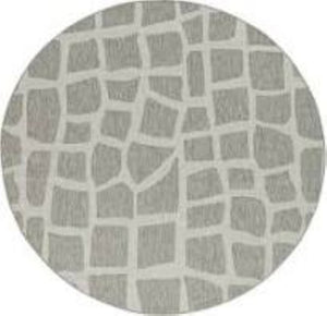 HomeRoots 5' Gray Abstract Area Rug for Indoor & Outdoor Use - Stylish, Durable, and Easy to Clean Design 8' Round 375256