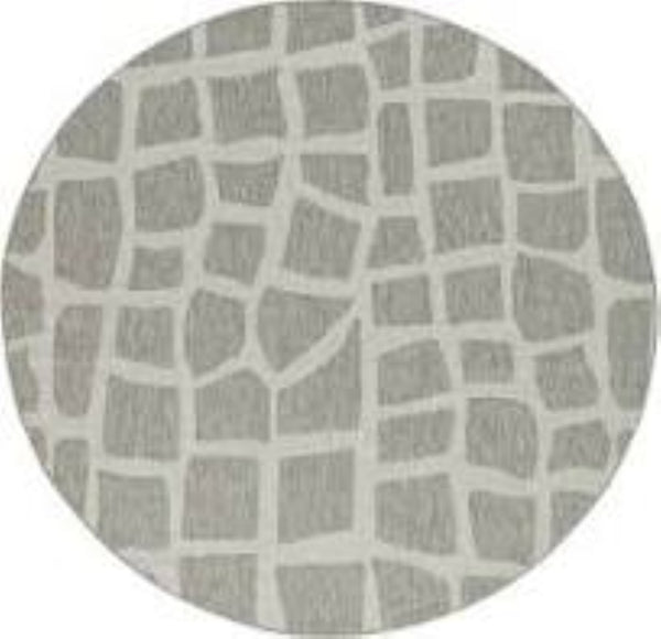 HomeRoots 5' Gray Abstract Area Rug for Indoor & Outdoor Use - Stylish, Durable, and Easy to Clean Design 8' Round 375256