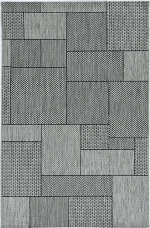 Homeroots 5' X 8' Grey Geometric Patterns Area Rug  Polypropylene 375259