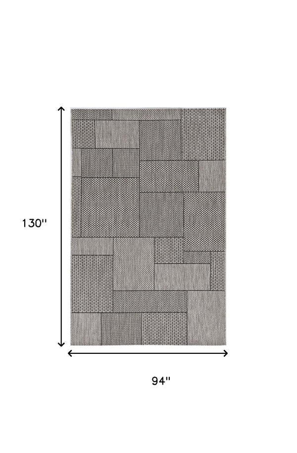 Homeroots 8' X 11' Gray Southwestern Indoor Outdoor Area Rug  Polypropylene 375260