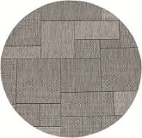 Homeroots 8' Round Gray Southwestern Indoor Outdoor Area Rug  Polypropylene 375261