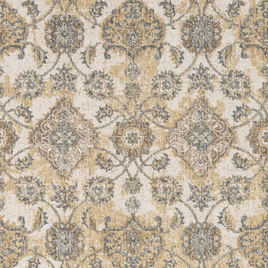 HomeRoots 2' Elegant Ivory Beige Gray Floral Medallion Area Rug - Cozy Comfort for Stylish Small Spaces 2' X 3' 375262