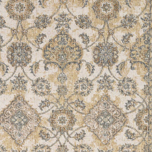 HomeRoots 2' Elegant Ivory Beige Gray Floral Medallion Area Rug - Cozy Comfort for Stylish Small Spaces 2' X 3' 375262