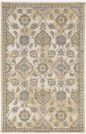 HomeRoots 2' Elegant Ivory Beige Gray Floral Medallion Area Rug - Cozy Comfort for Stylish Small Spaces 3' X 5' 375264