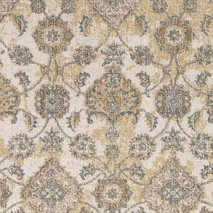 HomeRoots 2' Elegant Ivory Beige Gray Floral Medallion Area Rug - Cozy Comfort for Stylish Small Spaces 8' X 11' 375266