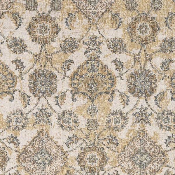 HomeRoots 2' Elegant Ivory Beige Gray Floral Medallion Area Rug - Cozy Comfort for Stylish Small Spaces 8' X 11' 375266