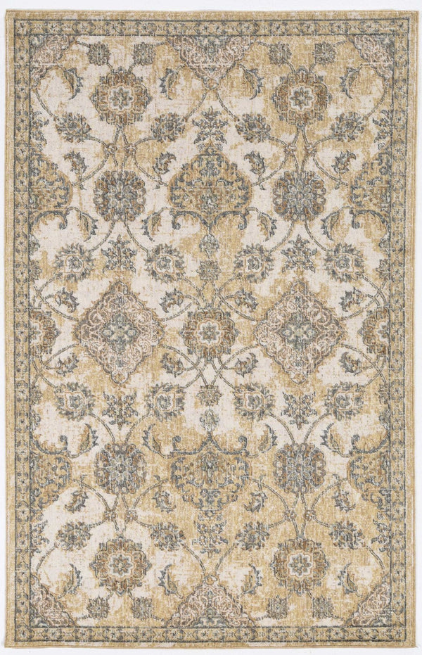 HomeRoots 2' Elegant Ivory Beige Gray Floral Medallion Area Rug - Cozy Comfort for Stylish Small Spaces 8' X 11' 375266