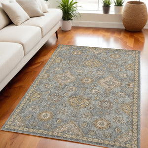 Homeroots 5' X 8' Sage Green Machine Woven Traditional Indoor Area Rug  Wool 375272