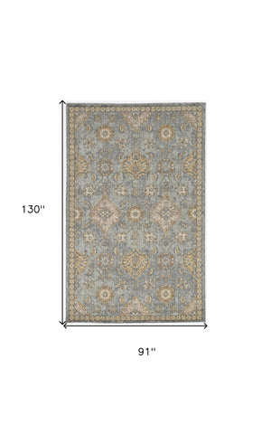 Homeroots 7' X 10' Gray And Ivory Wool Area Rug  Wool 375273