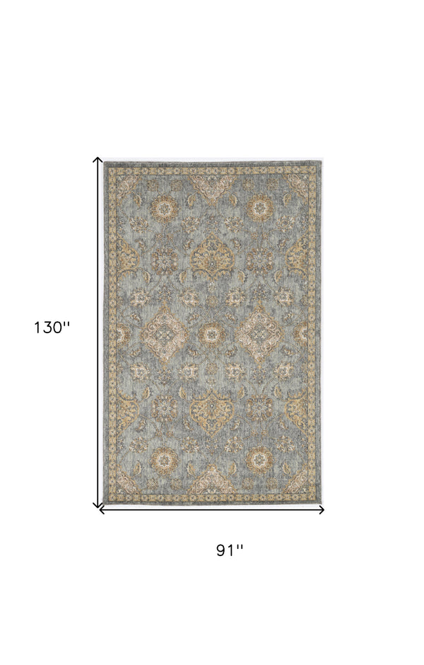 Homeroots 7' X 10' Gray And Ivory Wool Area Rug  Wool 375273