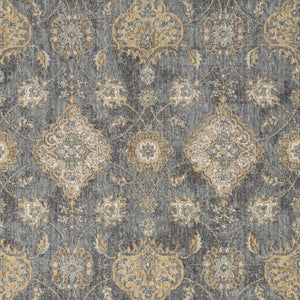 HomeRoots 2' Sage and Slate Gray Floral Medallion Wool Area Rug - Elegant Comfort for Small Spaces 2' X 3' 375276