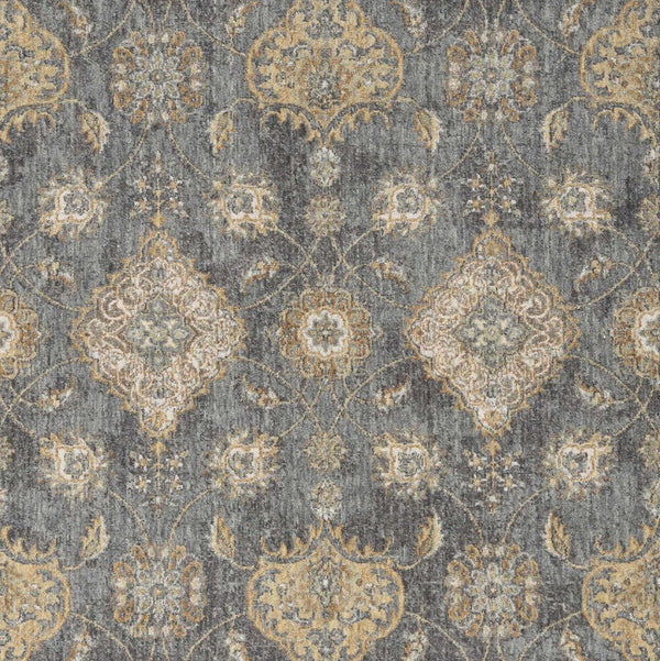HomeRoots 2' Sage and Slate Gray Floral Medallion Wool Area Rug - Elegant Comfort for Small Spaces 2' X 3' 375276