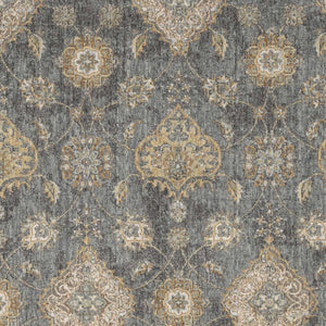 HomeRoots 2' Sage and Slate Gray Floral Medallion Wool Area Rug - Elegant Comfort for Small Spaces 2' X 3' 375276