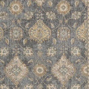 HomeRoots 2' Sage and Slate Gray Floral Medallion Wool Area Rug - Elegant Comfort for Small Spaces 8' X 11' 375280