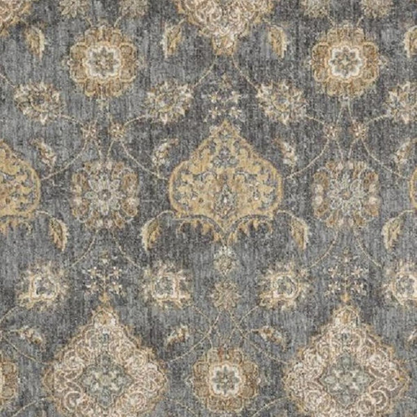 HomeRoots 2' Sage and Slate Gray Floral Medallion Wool Area Rug - Elegant Comfort for Small Spaces 8' X 11' 375280