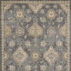 HomeRoots 2' Sage and Slate Gray Floral Medallion Wool Area Rug - Elegant Comfort for Small Spaces 8' X 11' 375280