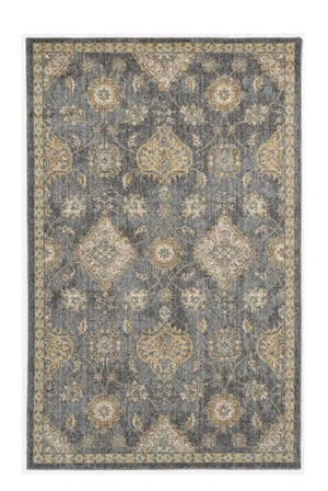 HomeRoots 2' Sage and Slate Gray Floral Medallion Wool Area Rug - Elegant Comfort for Small Spaces 8' X 11' 375280