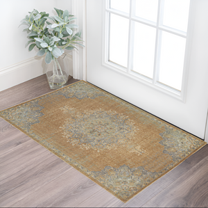 Homeroots 2' X 3' Coffee Wool Medallion Area Rug  Wool 375290