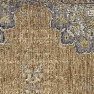 Homeroots 2' X 7' Coffee Vintage Medallion Bordered Wool Indoor Runner Rug  Wool 375291