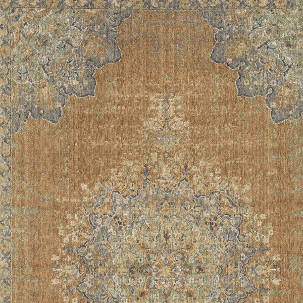 Homeroots 3' X 5' Coffee Brown Machine Woven Floral Medallion Indoor Area Rug  Wool 375292