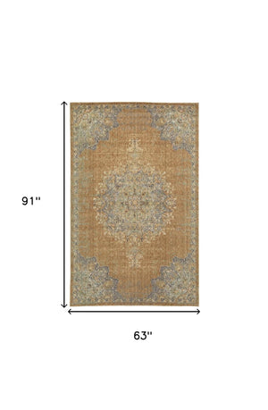 Homeroots 63 X 91 Coffee Wool Rug  Wool 375293