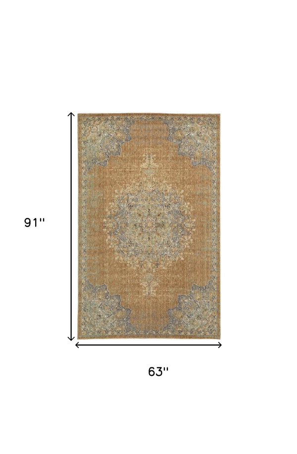 Homeroots 63 X 91 Coffee Wool Rug  Wool 375293