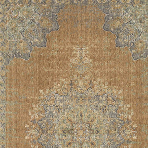 Homeroots 8' X 11' Coffee Brown Machine Woven Floral Medallion Indoor Area Rug  Wool 375294