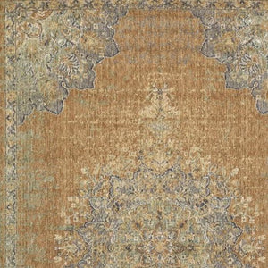 Homeroots 8' X 11' Coffee Brown Machine Woven Floral Medallion Indoor Area Rug  Wool 375294