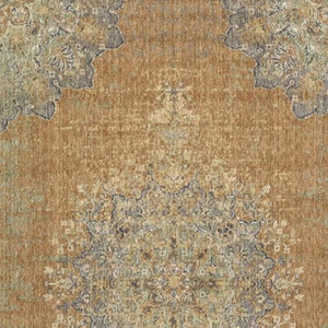 HomeRoots 2' Brown and Gray Wool Medallion Area Rug – Timeless Elegance for Entryways and Small Spaces 8' X 11' 375294