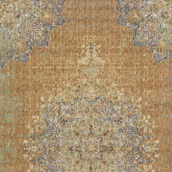 HomeRoots 2' Brown and Gray Wool Medallion Area Rug – Timeless Elegance for Entryways and Small Spaces 8' X 11' 375294
