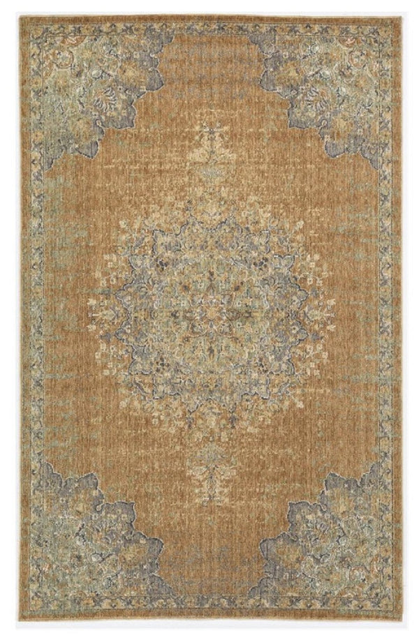 HomeRoots 2' Brown and Gray Wool Medallion Area Rug – Timeless Elegance for Entryways and Small Spaces 8' X 11' 375294