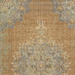 HomeRoots 9' Wool Medallion Area Rug in Brown and Gray - Luxurious, Durable, and Perfect for Any Room Decor 9' X 13' 375295