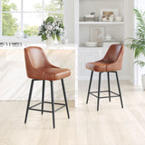 Keppel Swivel Counter Stool Brown 109972 Zuo Modern