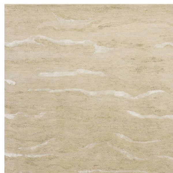 HomeRoots 3'' Hand-Tufted Beige and Ivory Abstract Area Rug - Modern Design for Cozy Spaces and Floors 3' X 5' 375339