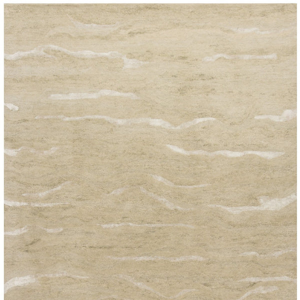 HomeRoots 3'' Hand-Tufted Beige and Ivory Abstract Area Rug - Modern Design for Cozy Spaces and Floors 5' X 7' 375340
