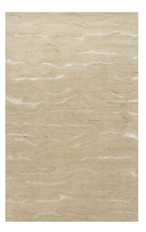HomeRoots 3'' Hand-Tufted Beige and Ivory Abstract Area Rug - Modern Design for Cozy Spaces and Floors 8' X 10' 375341