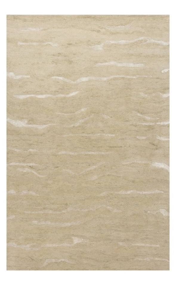 HomeRoots 3'' Hand-Tufted Beige and Ivory Abstract Area Rug - Modern Design for Cozy Spaces and Floors 8' X 10' 375341