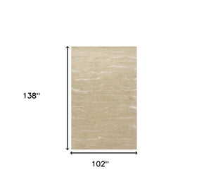 HomeRoots 9' Handcrafted Beige Wool Area Rug - Timeless Elegance and Durability for Any Room Décor 9' X 12' 375342