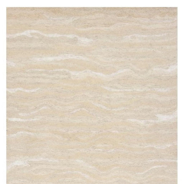 HomeRoots 3' Elegant Beige and Ivory Wool Abstract Hand-Tufted Area Rug - Perfect for Modern Spaces and Comfort 5' X 7' 375344