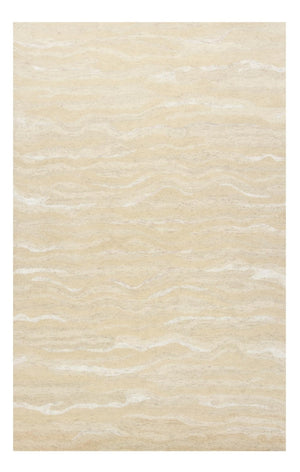 HomeRoots 3' Elegant Beige and Ivory Wool Abstract Hand-Tufted Area Rug - Perfect for Modern Spaces and Comfort 8' X 10' 375345